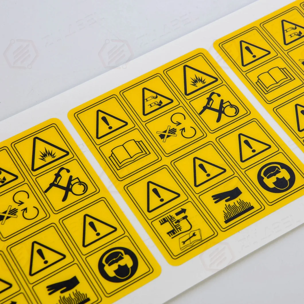 Custom Waterproof Printed Film Label Warning Sticker